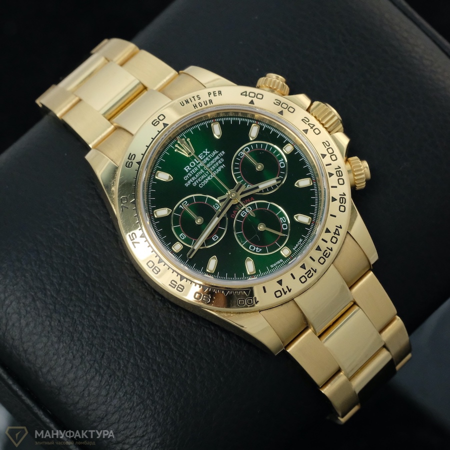 Rolex Cosmograph Daytona 40mm Yellow Gold Green Dial 116508 0013